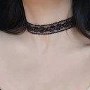 Damernas spetschoker med elegantisk stängning, svart design, lätt och bekväm accessoar lämplig för vardagligt och kvällsligt bruk 8