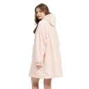 Damernas vinterhoodie Överdimensionerad värmande flanellfilt med långa ärmar och fickor Bekväm mjuk överdel i varmt polyester 6