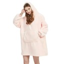 Damernas vinterhoodie Överdimensionerad värmande flanellfilt med långa ärmar och fickor Bekväm mjuk överdel i varmt polyester 7