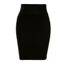 Dames aansluitende mini rok met hoge taille Brede elastische tailleband Aansluitende snit Zwarte kleur Polyester en spandex Elastische stof 1