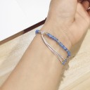 Dames aquamarijn kralen armband 2