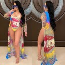 Dames badpak en cover-up P1142 2