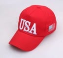Dames baseballpet met verhoogde borduring USA en vlag aan de zijkant Pet van katoen met polyester en acryl Universele maat met band 3