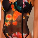 Dames bodysuits met bloemenprint en smalle bandjes 5