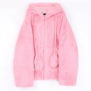 Dames bontjas met oren P1740 6