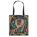 Dames boodschappentas met kleurrijke bedrukking van mandala's en ornamenten Polyester tas met twee zwarte handvatten Afmeting 34,5 x 33,5 cm 8