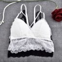 Dames bralette beha met bandjes Geschikt als zomertop Kanten band Uitneembare vullingen Universele maat Borstomvang 60 tot 74 cm 3