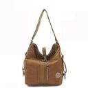 Dames canvas handtas en rugzak 2-in-1 29 x 32 x 18 cm Schoudertas met ritszak aan de voorkant Metalen karabiners Canvas en polyester 2