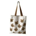 Dames canvas schoudertas met vrolijke print Ritsluiting Binnenzak Brede bruine hengsels Afmetingen 34 x 38 cm Canvas met polyester 3