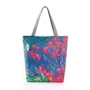 Dames canvas tas met klaproosmotief Ruime boodschappentas met grijze handvatten Canvas en polyester 27 x 38 x 11 cm Handvatten 27 cm 3