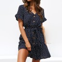 Dames chiffon jurk met stippen 6