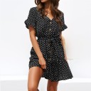 Dames chiffon jurk met stippen 4