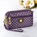 Dames cosmetica etui met stippen Meerdere ritsvakjes Voorkant vak Lusje voor om de pols Polyester en PU leer 14,5 x 9,5 x 5 cm 7