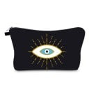 Dames cosmetica tas met een gestileerd oogmotief Rits etui van polyester met een vergroot bodem Afmetingen 22 x 5 x 13,5 cm Rits met lus 2