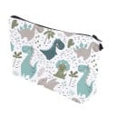 Dames cosmetica tas met een print van schattige dinosaurussen Ritsluiting met lus Zwarte binnenkant Polyester 13,5 x 22 cm Voor make-up en kleine 2