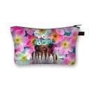 Dames cosmetica tas met geïllustreerde print Portretten van vrouwen en Afrikaanse motieven Polyester tas met rits 13 x 21,5 cm Make-up etui 18