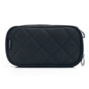 Dames cosmetica tas met gestikt ruitpatroon Nylon rits tas met metalen trekstangen Organizer voor make-up en kwasten 1
