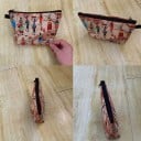 Dames cosmetica tas met gezondheidsmotieven Kleurrijke print Ritssluiting met lus Polyester 21,5 x 13 x 15,5 cm Cadeau voor zorgverleners 32