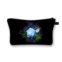 Dames cosmetica tas met opvallende rozenprint Ritsluiting met lus Zwarte binnenkant Polyester 13 x 21,5 cm Voor make-up en kwasten 3