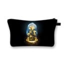 Dames cosmetica tas met opvallende rozenprint Ritsluiting met lus Zwarte binnenkant Polyester 13 x 21,5 cm Voor make-up en kwasten 5