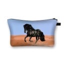 Dames cosmetica tas met paardenprint Rits etui met handvat Polyester 13 x 21,5 cm Voor make-up kwasten en kleine spulletjes in de handtas 13