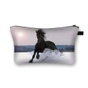 Dames cosmetica tas met paardenprint Rits etui met handvat Polyester 13 x 21,5 cm Voor make-up kwasten en kleine spulletjes in de handtas 14