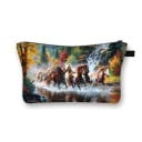 Dames cosmetica tas met paardenprint Rits etui met handvat Polyester 13 x 21,5 cm Voor make-up kwasten en kleine spulletjes in de handtas 16