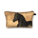 Dames cosmetica tas met paardenprint Rits etui met handvat Polyester 13 x 21,5 cm Voor make-up kwasten en kleine spulletjes in de handtas 22