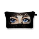 Dames cosmetica tas met print van een vrouw in een hijab Polyester make-up en kleine spullen tas met rits en lus Afmeting 13 x 21,5 cm 12