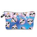 Dames cosmetica tas met vrolijke dierenprint Motief lama of eenhoorn of luiaard Ritssluiting Polyester 13,5 x 22 cm 19