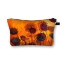 Dames cosmetica tas met zonnebloemen Kleurrijke print Ritssluiting met lus Polyester 13 x 21,5 cm Voor cosmetica en kleine spulletjes 5