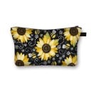 Dames cosmetica tas met zonnebloemen Kleurrijke print Ritssluiting met lus Polyester 13 x 21,5 cm Voor cosmetica en kleine spulletjes 20