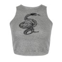 Dames crop top met slangenprint 1