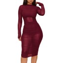 Dames crop top, shorts en doorschijnende jurk 6