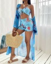 Dames crop top, shorts en wikkeljurk 7
