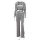 Dames crop top, sweatshirt en broek 8
