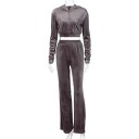 Dames crop top, sweatshirt en broek 11