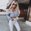 Dames cropped sweatshirt met ronde hals 5