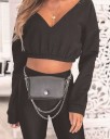Dames cropped sweatshirt met ronde hals 2