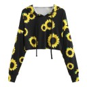 Dames cropped sweatshirt met zonnebloem 3