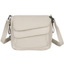 Dames crossbody handtas met dubbele klep Verstelbare schouderband Zijritsen Kunstleer met gegolfde structuur 29 x 21 x 14 cm 1