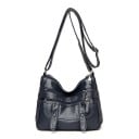 Dames crossbody handtas met ritszakken aan de voor- en achterkant Verstelbare schouderband van PU leer 26 x 20 x 11 cm 6