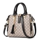Dames crossbody handtas voor in de hand of over de schouder van PU-leer Geometrisch patroon Afneembare schouderband Sleutelhanger met kwast 3