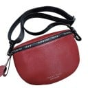 Dames crossbody tas in de vorm van een halve maan Brede schouderband Echte leer en polyester Achterzak met rits 25 x 16 x 7,5 cm 5
