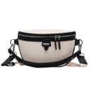 Dames crossbody tas in de vorm van een halve maan Tweekleurige schoudertas van PU-leer en polyester Met ritssluiting 25 x 9 x 16 cm 1