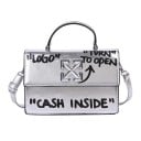 Dames crossbody tas met flap en opvallende teksten Bovenste oor Metalen sluiting Verstelbare schouderband PU leer 21,5 x 15 x 8 cm 4