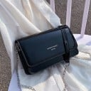 Dames crossbody tas met glanzend oppervlak Schouderband met ketting Klep met sluiting Voor telefoon en kleine spulletjes PU leer 19 x 7 x 12 6