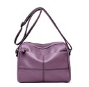 Dames crossbody tas met meerdere ritscompartimenten Voorkant zak Verstelbare schouderband Decoratieve stiksels PU leer 24 x 18 x 10,5 cm 3