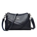 Dames crossbody tas met rits en diagonale panelen aan de voorkant Afneembare schouderband voor over de schouder of over het lichaam 28 x 7