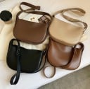 Dames crossbody tas over de schouder in halve cirkelvorm Ritsluiting Verstelbare riem met gesp PU-leer en polyester 27 x 6 x 19 cm 9